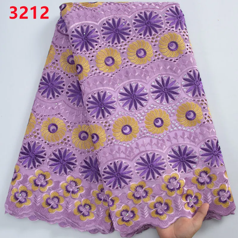 3212 African Swiss Cotton Lace Fabric 2023 High Quality Nigerian Embroidery Lace Fabric with Florals for DIY Wedding Dresses