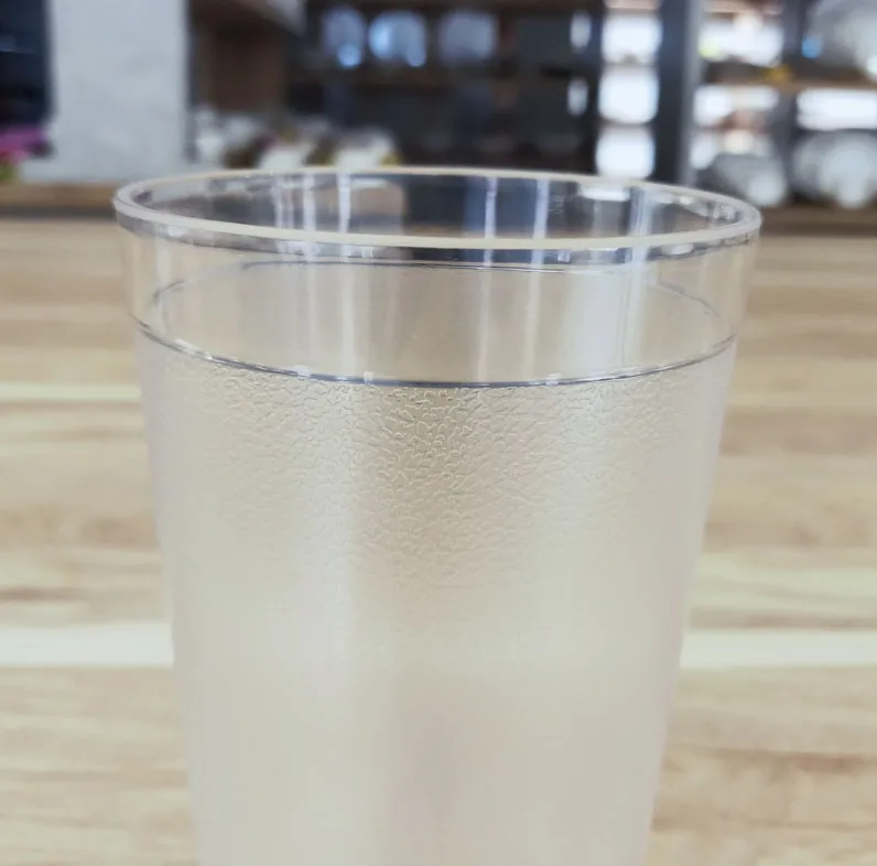 Мини-стакан из поликарбоната, 5 унций, прозрачный Янтарный матовый стеклянный стакан 15cl, Штабелируемый Пластиковый Стакан с матовым стеклом