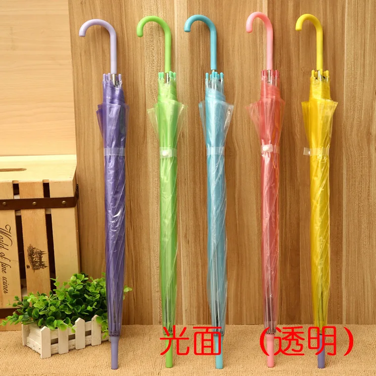 Custom color transparent auto open straight umbrella with logo prints