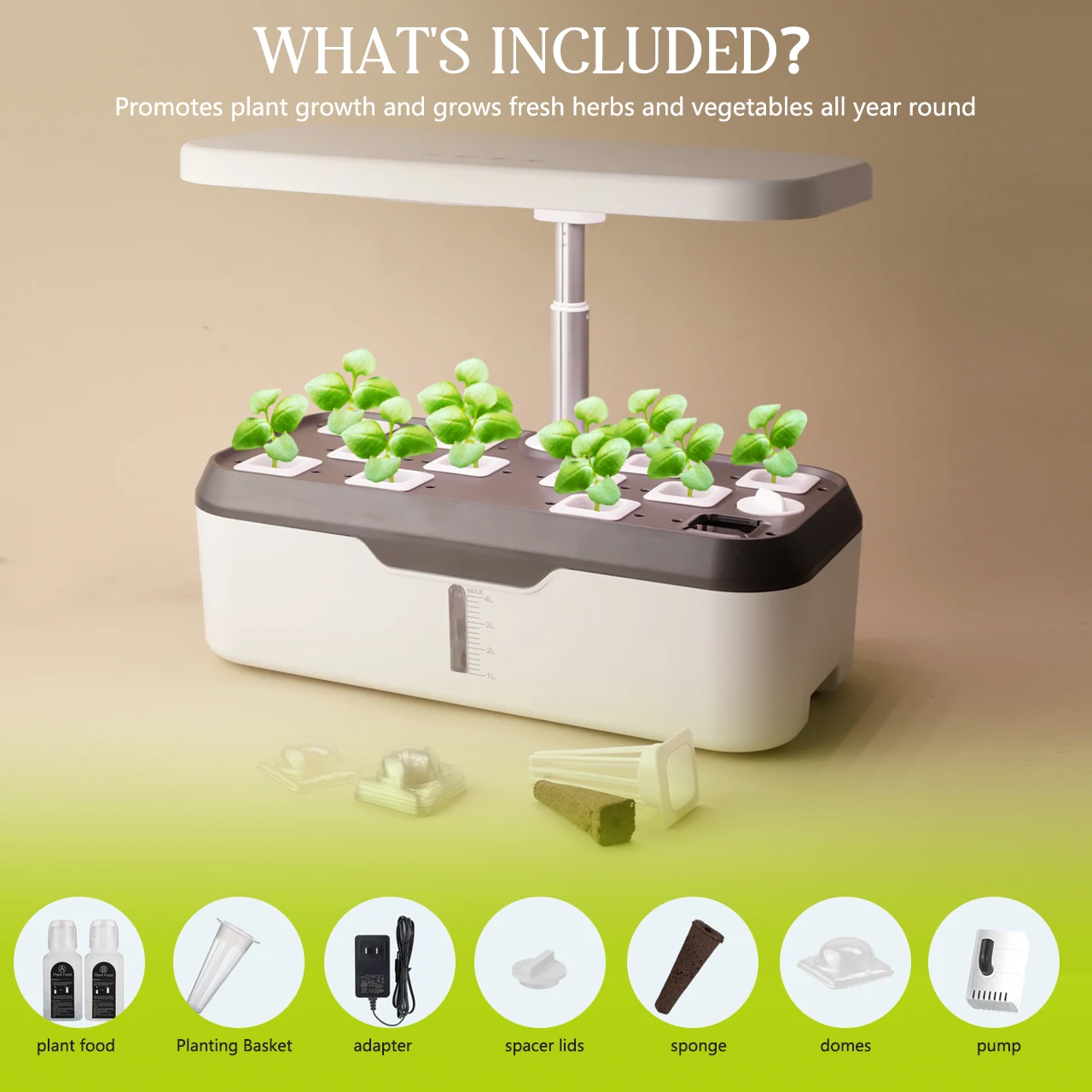 J&C Growing system led hydroponics garden indoor garden grow table smart home using gadgets