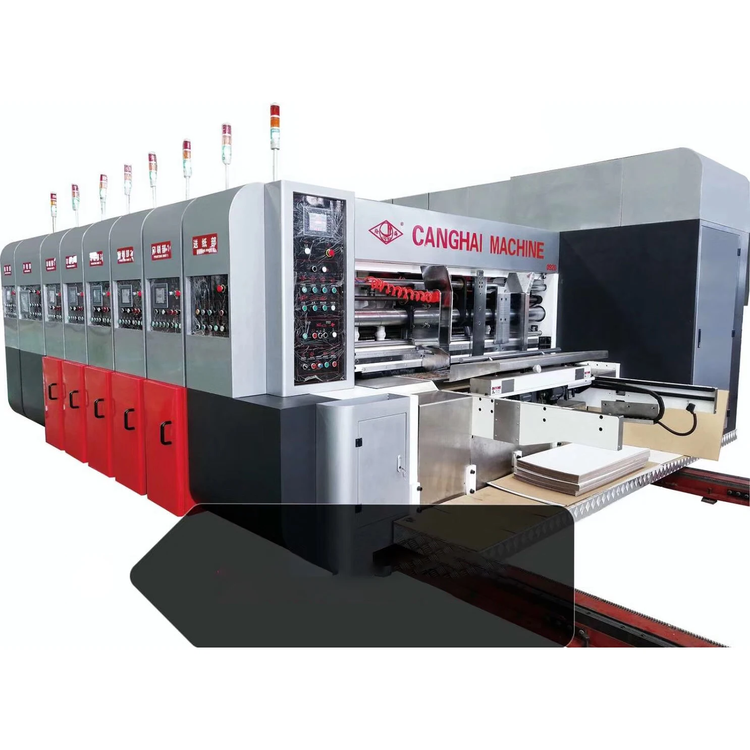 automatic high speed flexo corrugated carton box printing slotting and die cutting rotary die-cutting machinery