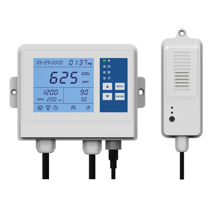 Digital IP67 mushroom farm growing CO2 levels increasing control fan carbon dioxide complete co2 monitor controller greenhouse