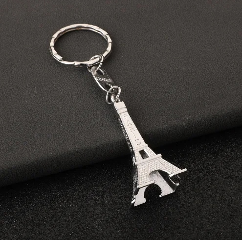 3D Key Ring Maker Metal Silver Souvenir Key Chain Keyrings Custom Eiffel Tower Keychain Wholesale