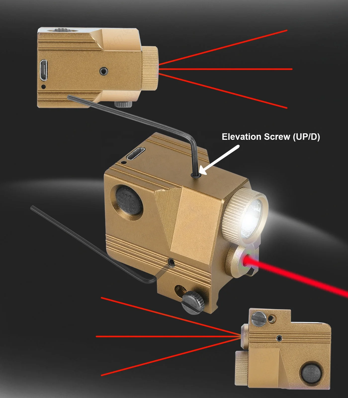 Compact Tactical Red Laser Sight Pistol Handgun Gun Rifle Optics with Picatinny Mount For Hunting