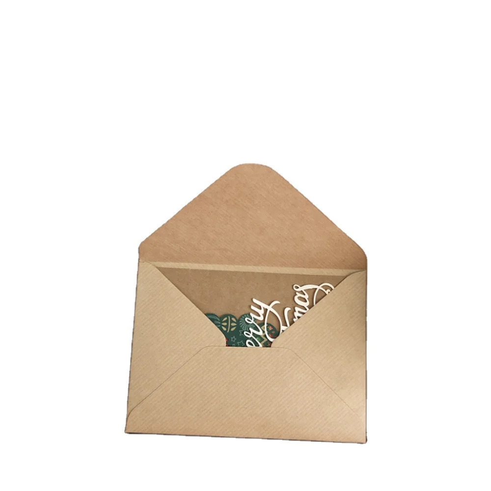 Business Invitation Envelope Manila Kraft Material with PVC Leather Wallet Postcard Style Durable and Stylish