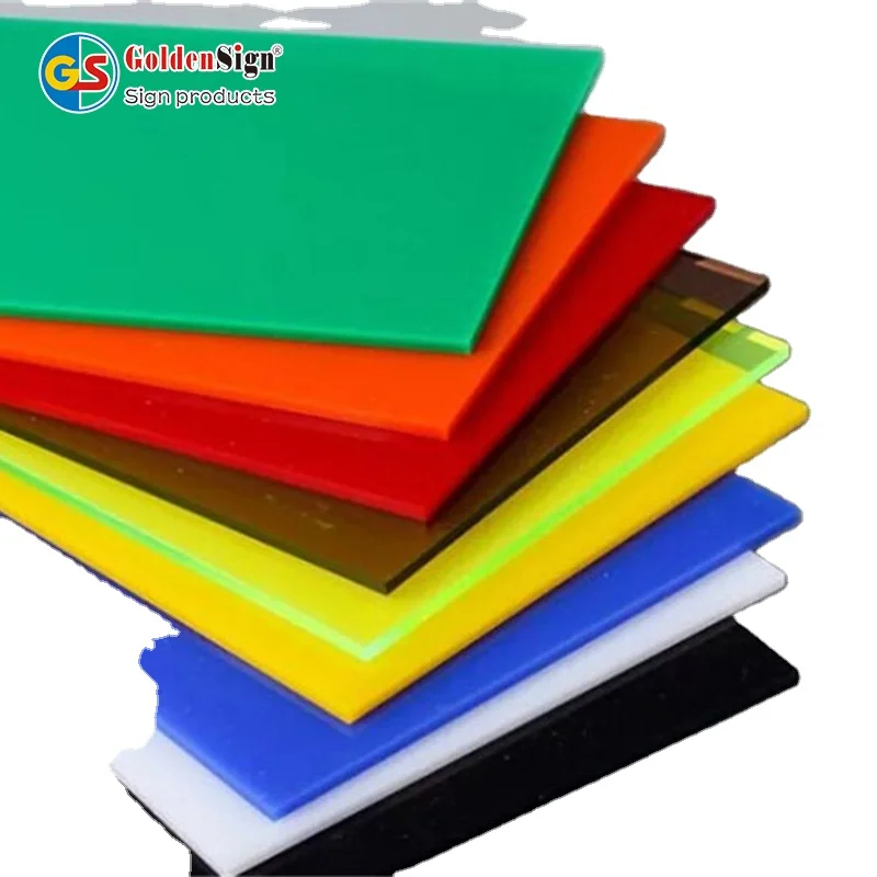 GOLDENSIGN acrylic glass custom cutting 3mm clear and colorful transparent acrylic plastic acrylic sheet board panel