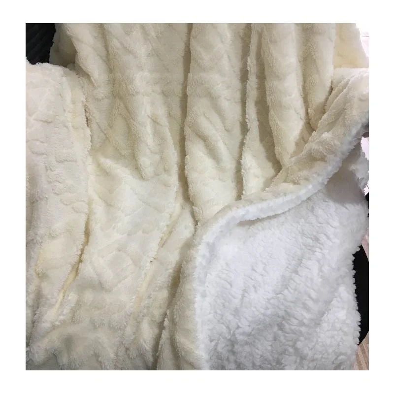 Customized Polyester Knitted Warm Soft Two Sides Sherpa fleece Blanket