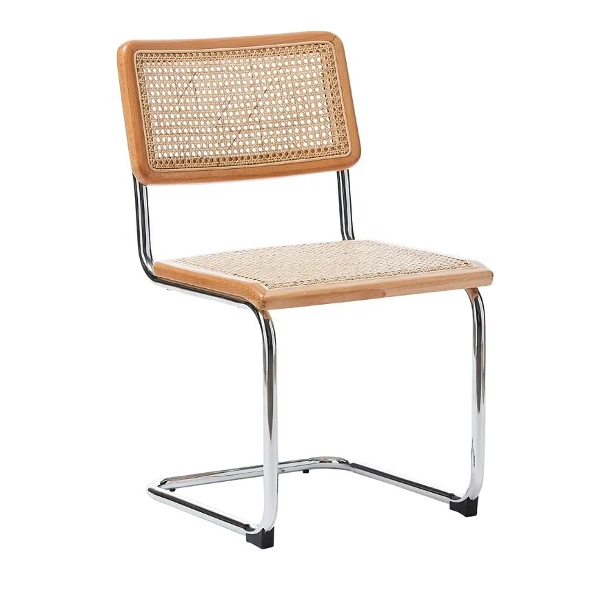 Home Republic Classic Cane Rattan Wicker Wooden Cesca Chair Cadeira Rota Chair Break Natural Rattan Chrome Dining Chair