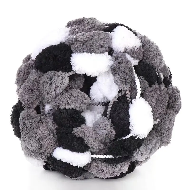 Recycled Knitting Cushion Spun 100% Polyester Dyed Ball Line Yarn