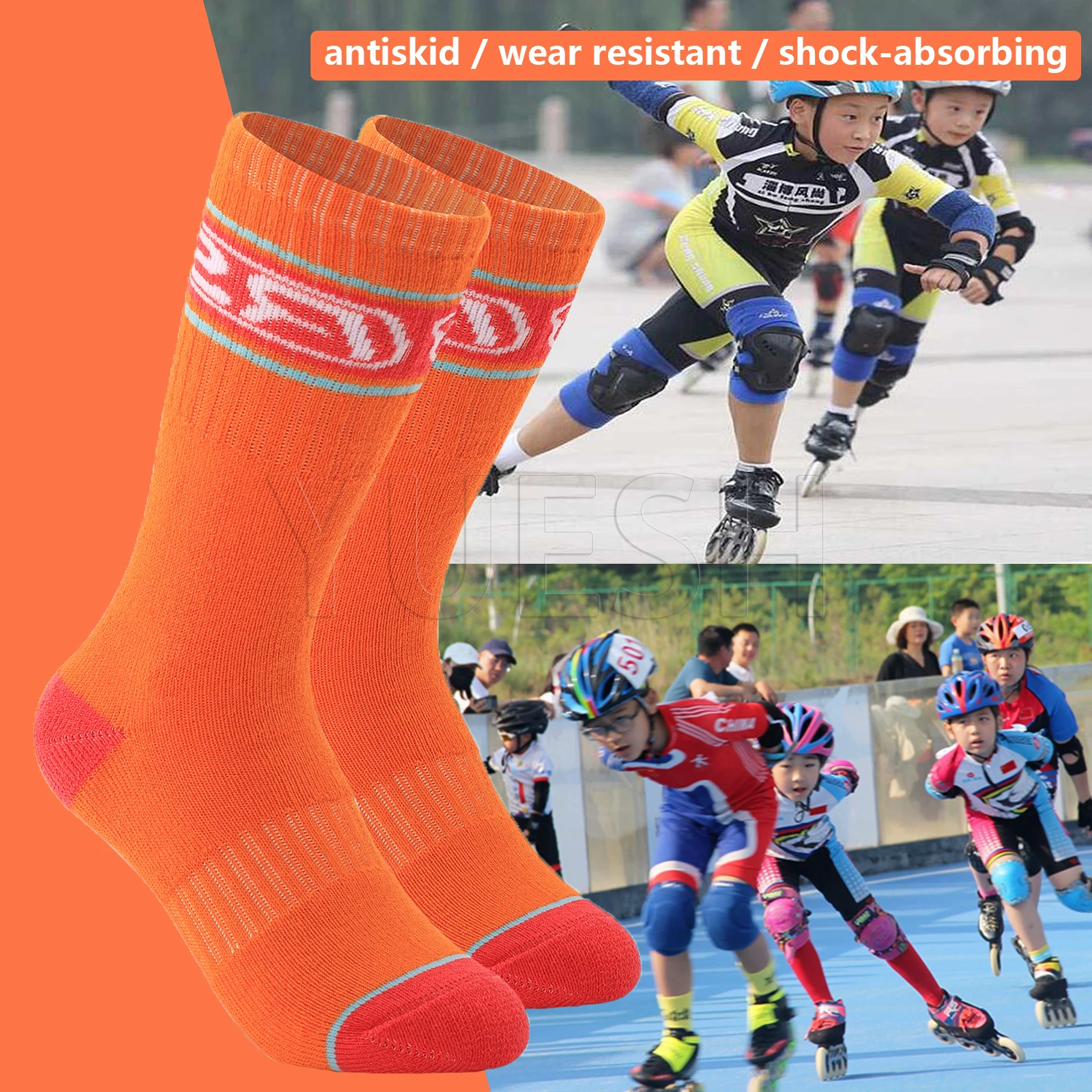 Wholesale  factory  kids  scooter cotton cushion socks skating  bike sport socks