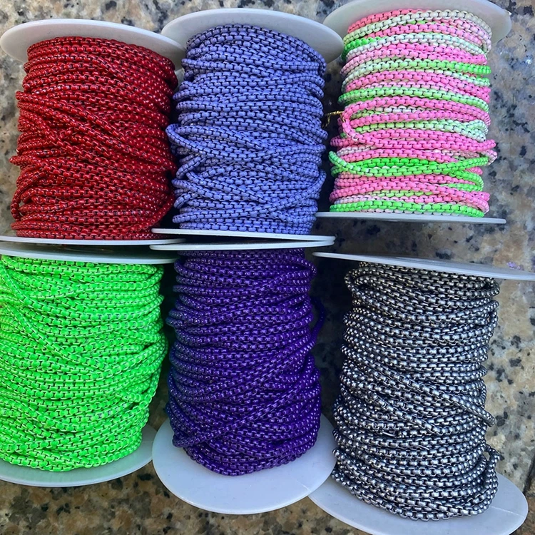 DIY Colorful Enamel Copper Brass Roller Chain Bracelet Necklace Box Chain Link Bulk Jewellery Handmade Jewelry Making