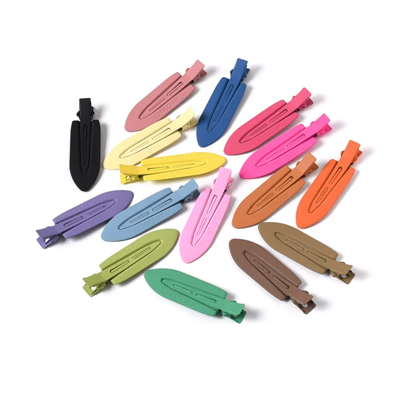 Customised stoving varnish Flat Metal Seamless Hair Styling Salon No Bend matte Duckbill Clip Hair Pins