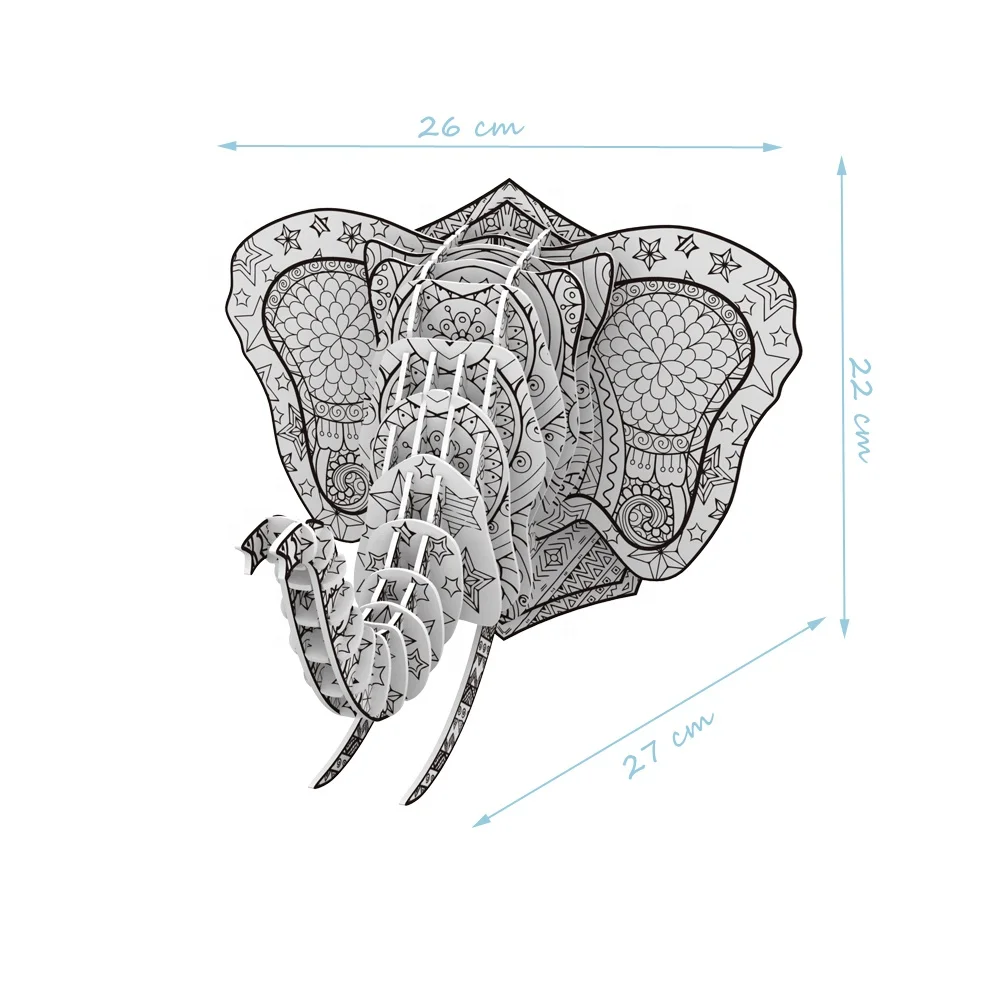 Building puzzle with 10 markers Art Coloring painting toy Stem toy for age 6+ Elephant shape