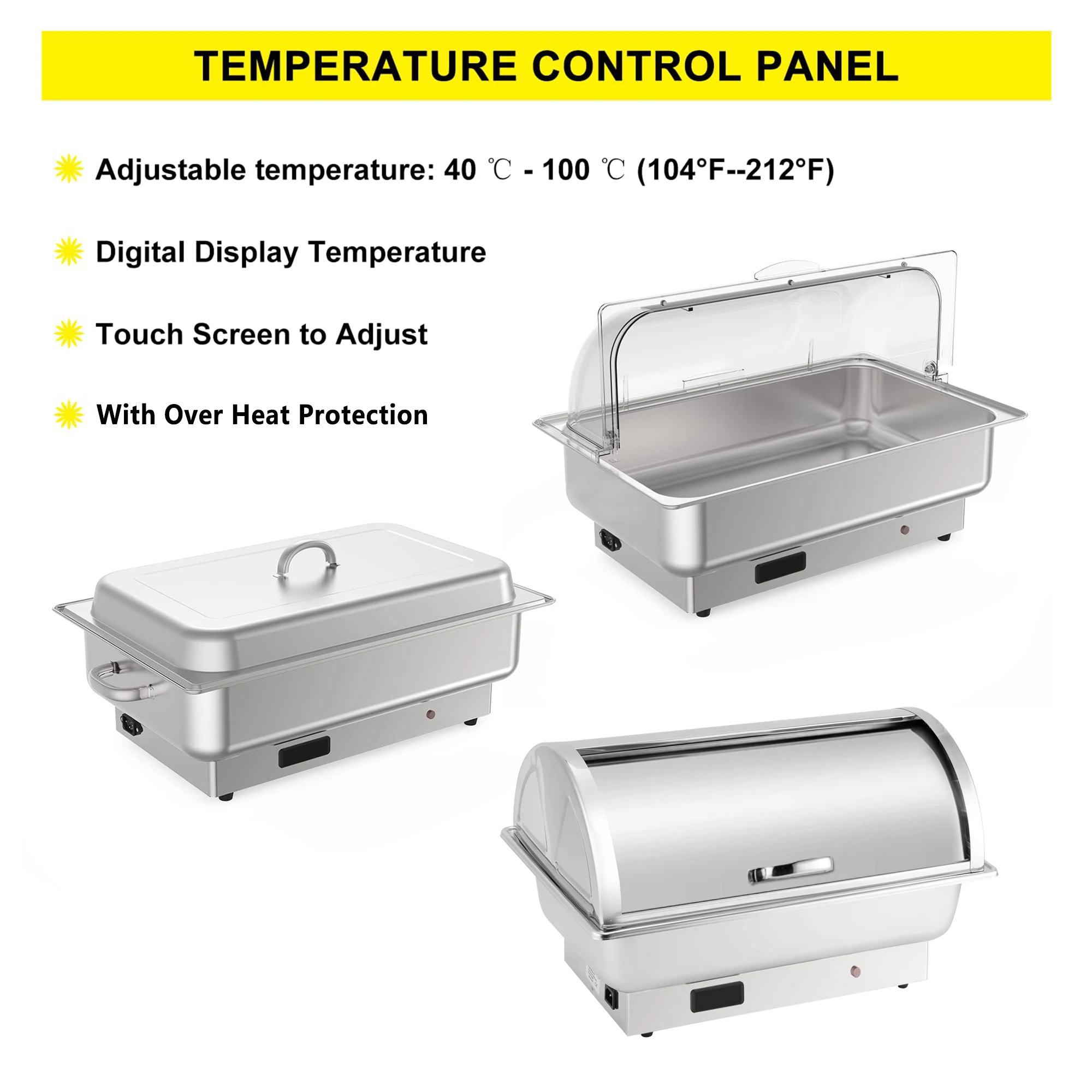 Wholesale Indian Chaffing Dish Rectangle Electric Buffet Food Warmer Stainless Steel Chafing Dishes for Catering