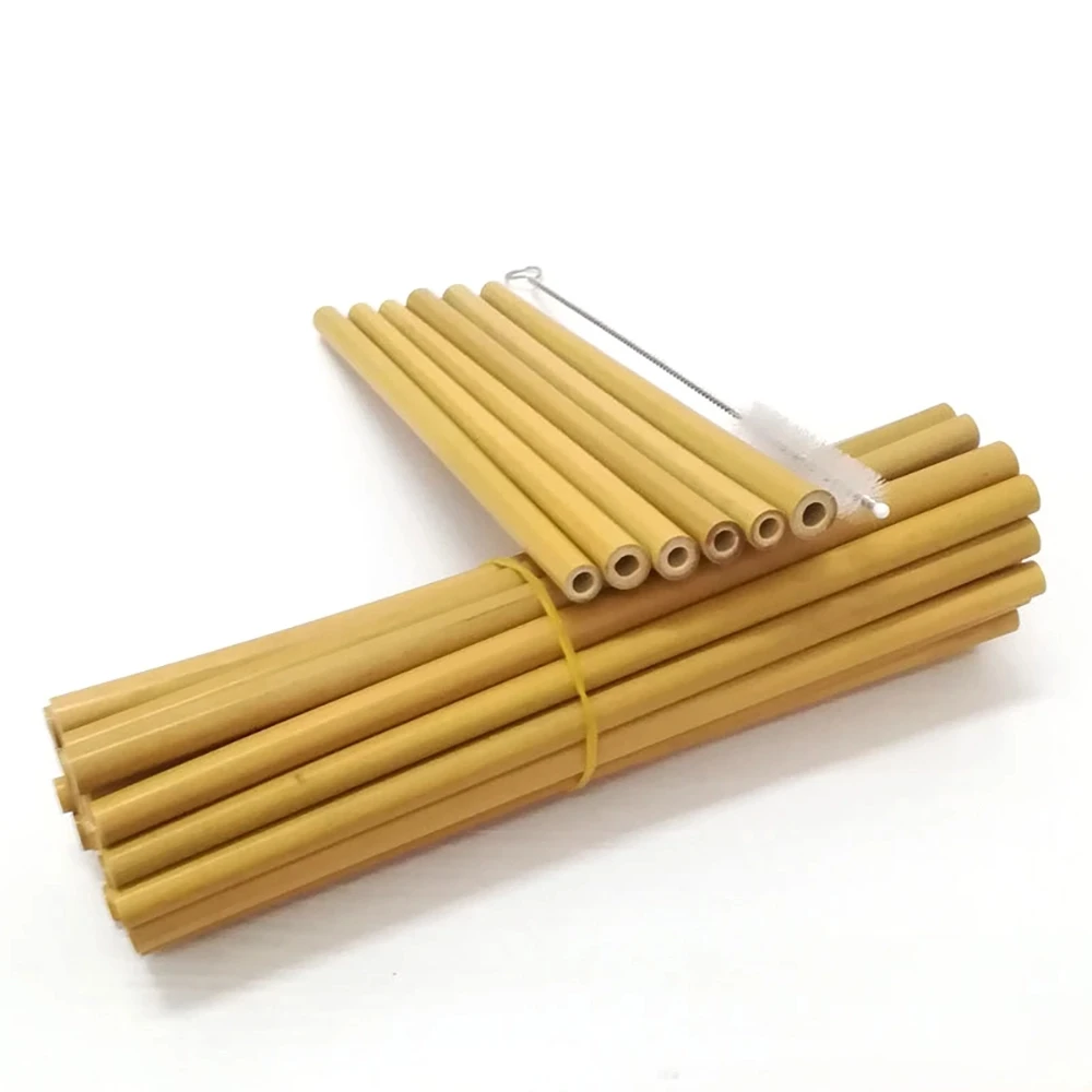 Eco friendly recyclable organic Disposable bamboo fiber straws 100% biodegradable bamboo straws