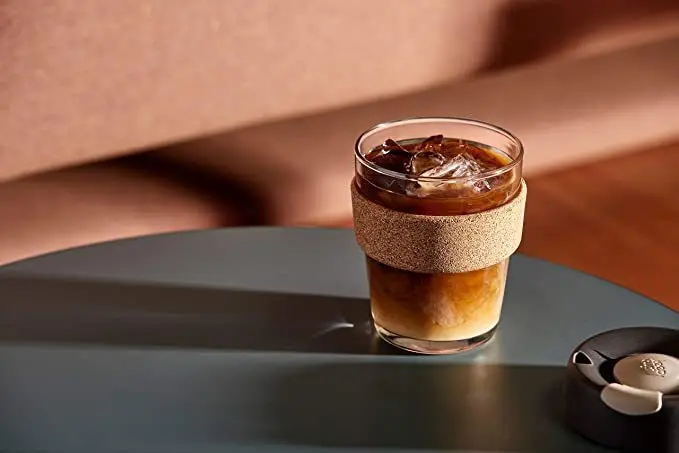 2022 Creative personality Cork ring coffee cup household anti-hot glass anti-fall portable outdoor accompanying silicone cup