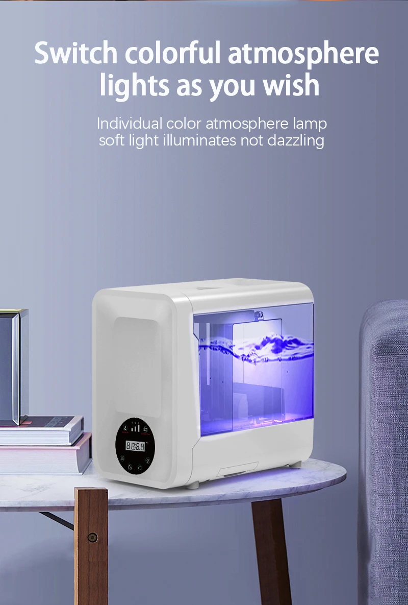 HD600 Customized Moisture Proof Smart humidifier for Bathroom Bedroom with Transparent Water Tank