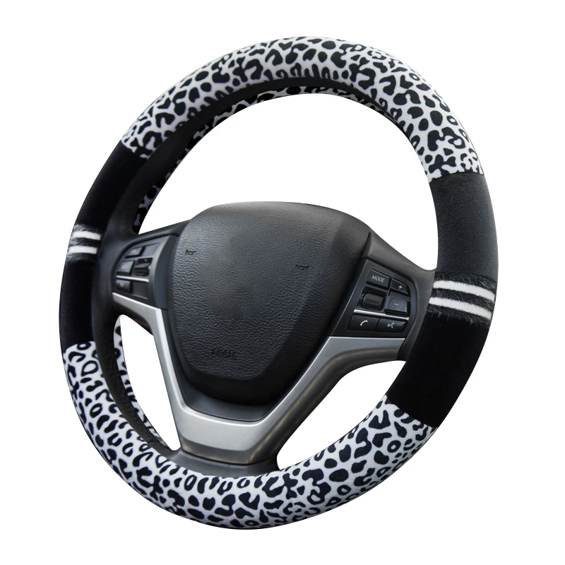 
Low MOQ Rubber Inner Ring Material Short Fur Plush Steering Wheel Cover 