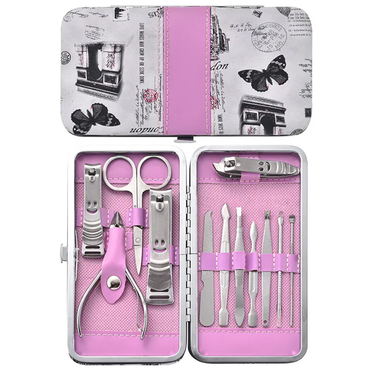 WELLFLYER MS-008-0 New Design 12 PCS Manicure Kit Manicure Set Professional Manicure Tools Set for Man and Woman