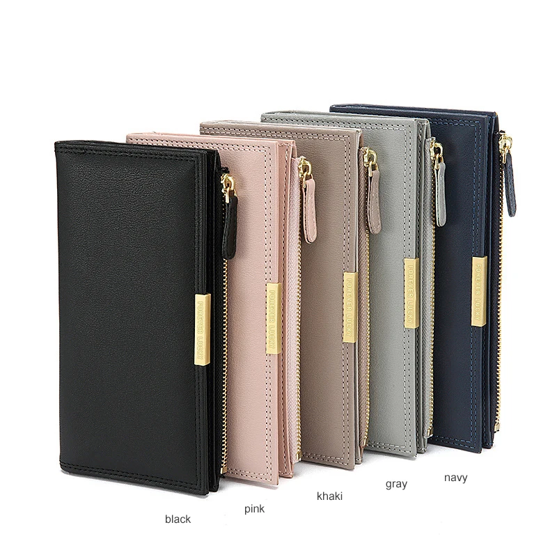 Slim wallet pu leather credit card holder female phone case wristlet wallet mini wallet for girls