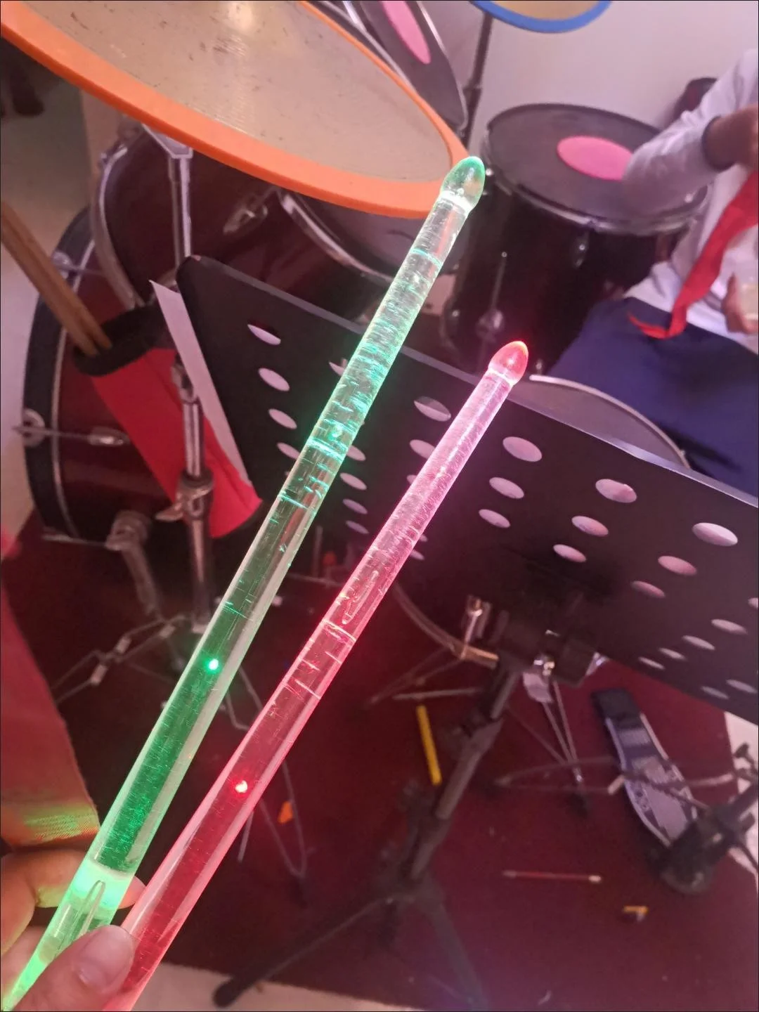 Multi 15 Colors Luminous Drum Stick 5A LED Light up with Switch USB Rechargeable Drumsticks