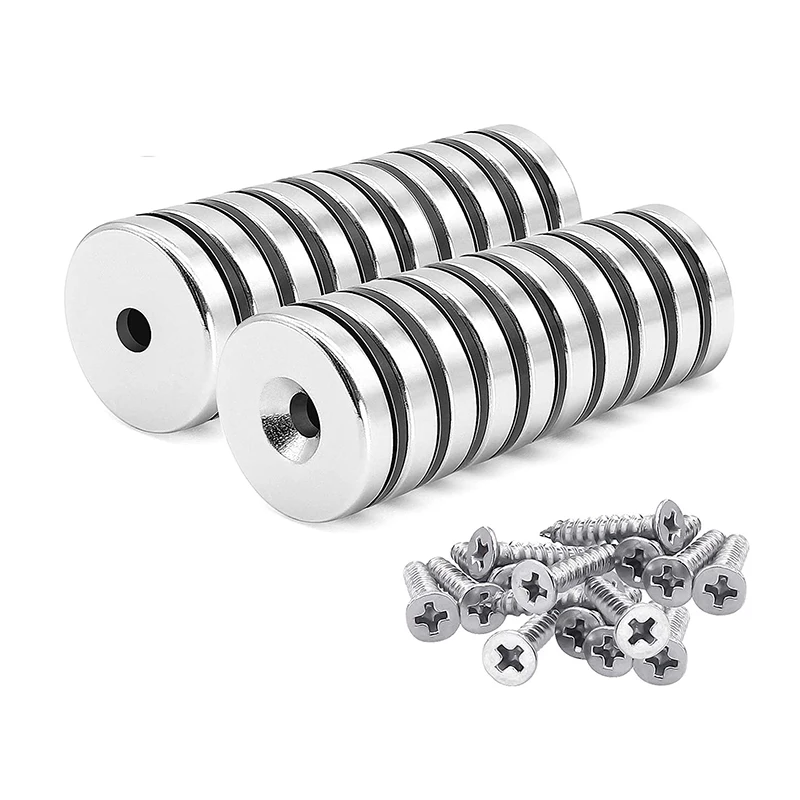 Magnetic Materials Manufacturer Super Strong N35 N52 Neodymium Round Magnets Pot Magnet With Countersunk