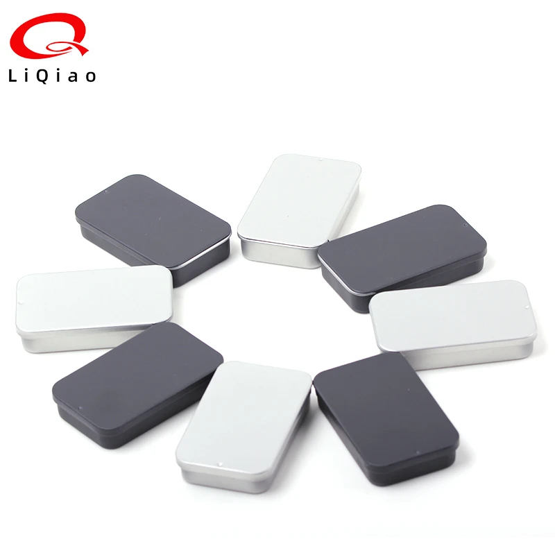 Rectangle Slide Cover Metal Box Customized Printing Small Mint Tin Can Pill Box Metal Tin Container Slide Lid