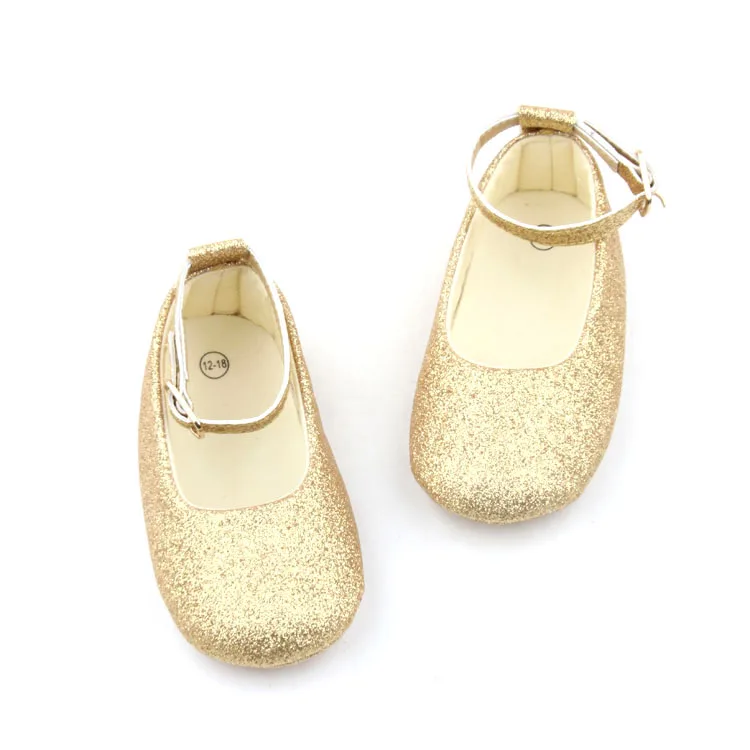 BEIBEINOYA Faux Sequins Cotton Toddler Girls Shoe Soft Sole Sizes First Baby Dress Shoes