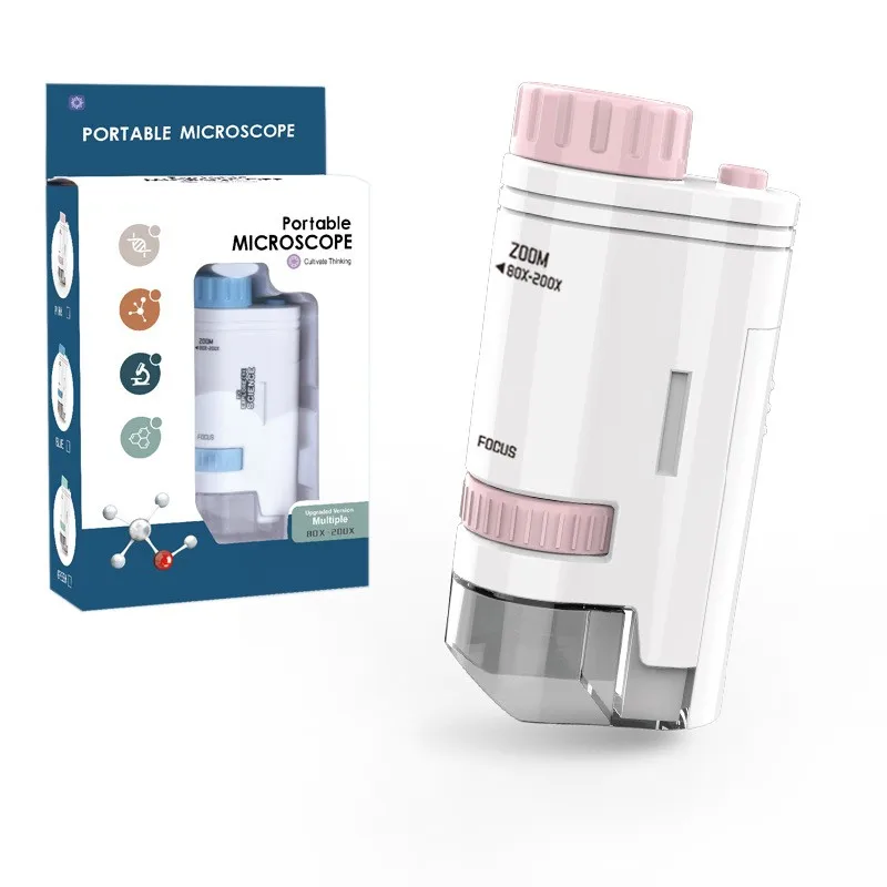 Science Experiment Kids Educational Toy Mini Children Portable Microscope Toy Outdoor Microscope Set Children Science Toys