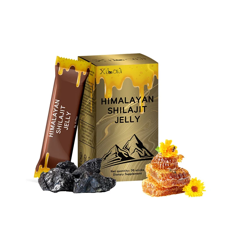 GMP Factory OEM ODM 100% Natural Shilajit Resin Jelly Pure Himalayan Shilajit Jelly Sticks with Bee Honey
