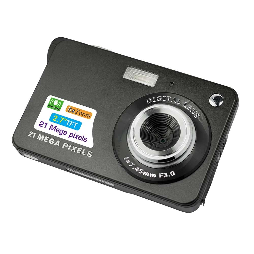 1080P Digital Camera 21MP Compact Camera 2.7 Inch 8X Digital Zoom Pocket Camera