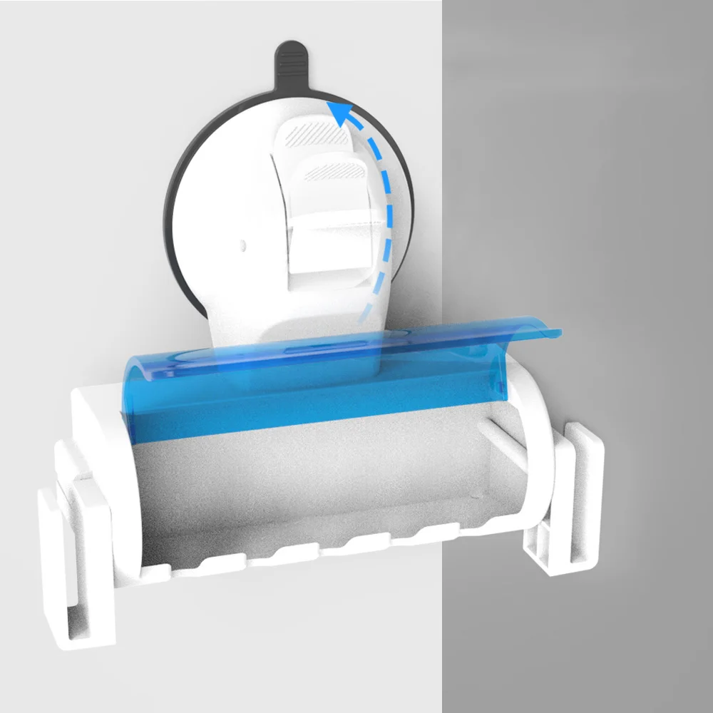 Nail-free Wall Mounted Vacuum Plastic Suction Electric Toothbrush Holder Bathroom Organizer 5 Slots Toothbrush Holder