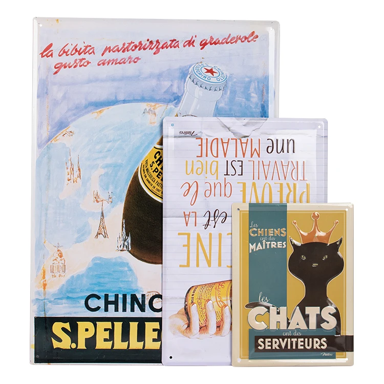 Customized Decorative Use Embossing Beer Tin Metal Signs Bar Wine Bottle Shape Vintage Tin Sign Beer