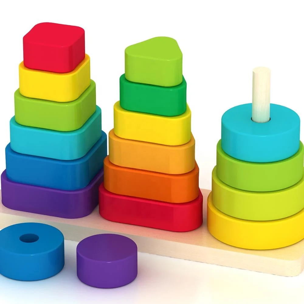 Wooden Stack Toys Set Rainbow 2022 Wooden Other Educational Toys  educational toys for kids 9 Kg 25*44*29 Cm