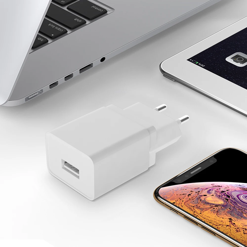 CE FCC Certified USB Wall Charger Power Supply 5v 1A OEM Charger Travel Office Home Use 5W EU Plug for IPhone/Samsung and more