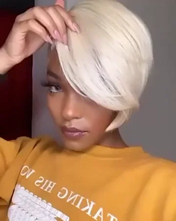 Honey Blonde Short Bob Lace Front Wig Peruvian Human Hair 613 Colored Human Hair Wigs For Women Straight Glueless Pixie Cut Wig