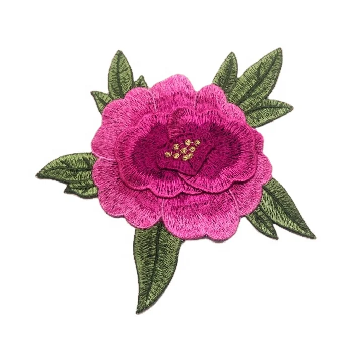 Beautiful Technics and Iron On Style Embroidery Flower Patch