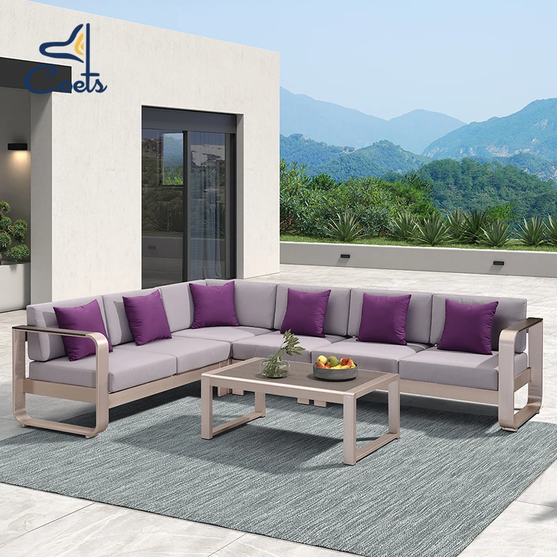 Sectional Sofa  Patio Modular Aluminum Garden Outdoor Furniture Set For Sale