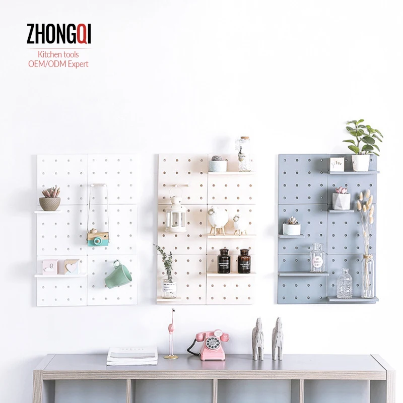 Многофункциональный домашний комнатный органайзер, декоративная пластиковая разборная полка с отверстиями для отверстий, настенный декоративный стеллаж для хранения