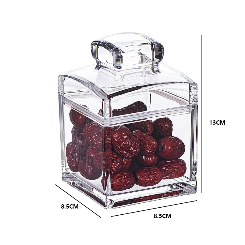 
5829M(S) 300ML High Quality Household Plastic Tea Sealed Tank Clear Moisture-proof Food Grade Storage Acrylic Airtight Jar 