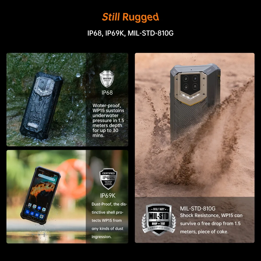 Последняя прочный Смартфон Oukitel WP15 5G мобильный телефон с функцией 8 Гб оперативной памяти 128 ГБ ROM 6 51