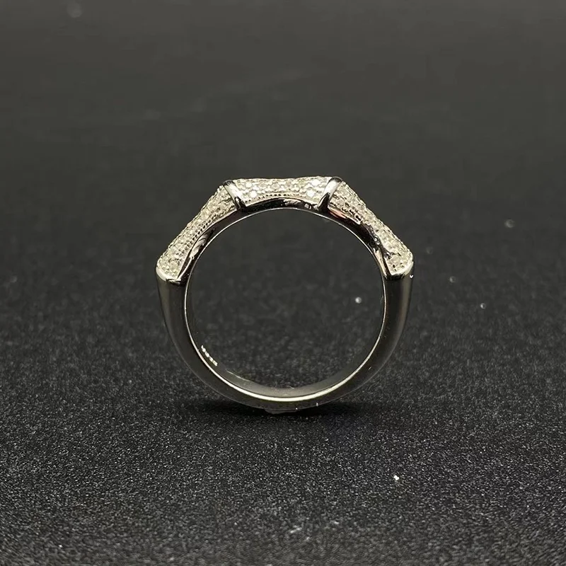 Минималистичное бамбуковое кольцо S925 посеребренные винтажные бамбуковые волнистые штабелируемые кольца для мужчин и женщин