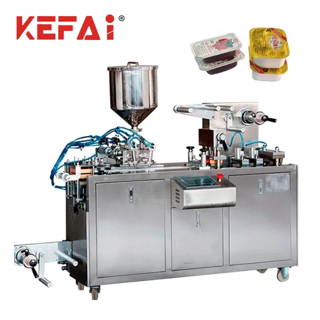 KEFAI Automatic Alu Pvc Liquid Blister Packing Machine Gum Liquid Chocolate Sauce Jam Blister Packaging Machine
