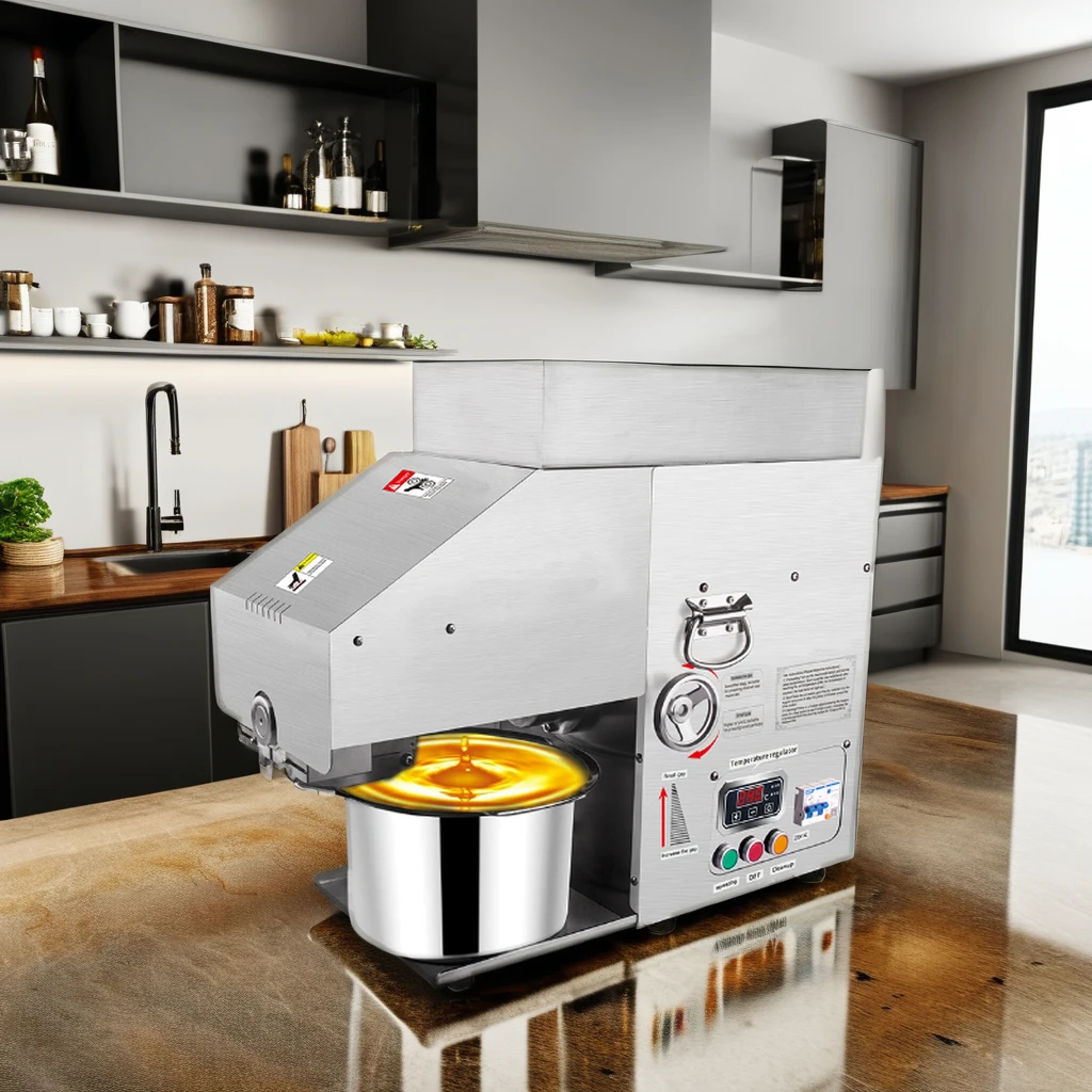MJ 10 kg/h Mini Home use Oil Presser Small Commercial Coconut Palm Walnut Peanut Sesame Sunflower Screw Oil Press Machine 1100W