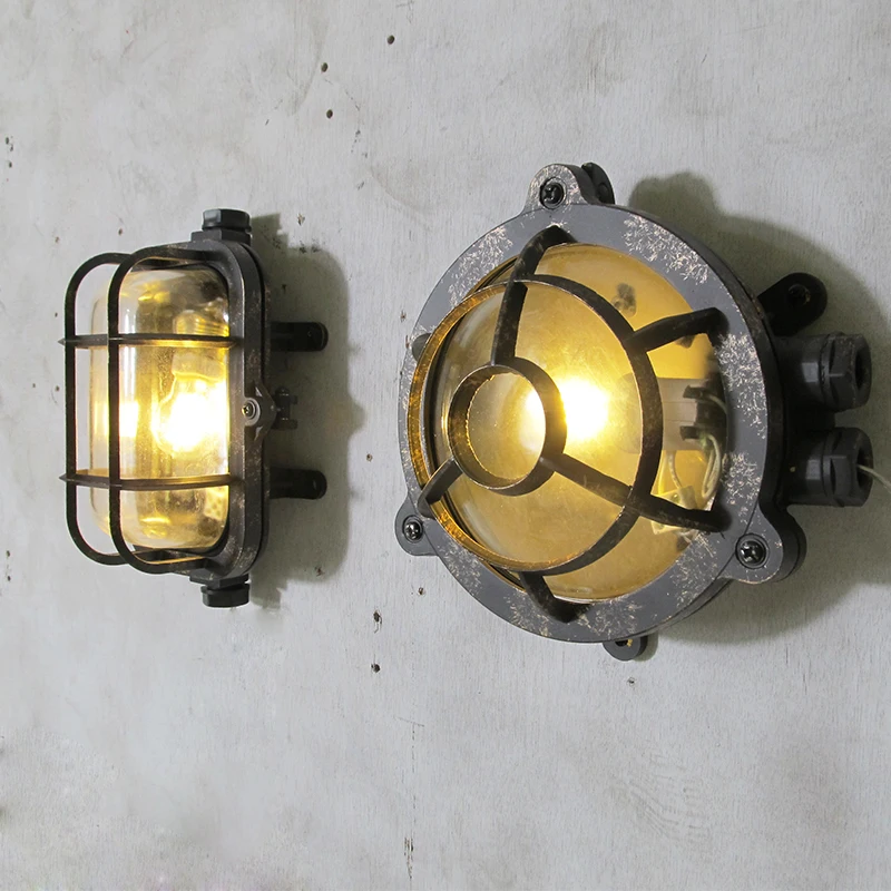 vintage industrial waterproof wall lamp garden Bar glass antique decoration outdoor retro wall lamp