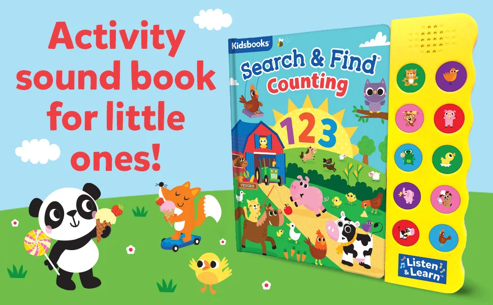 Searching and find Animals Learning Alphabet Arabic Kids Sound Board Book With Audio Button