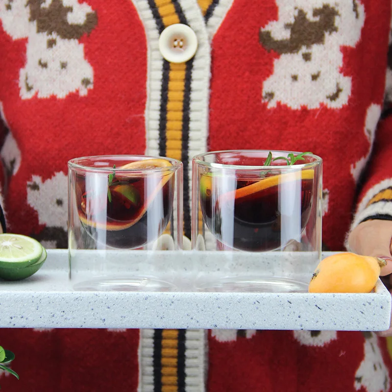 Home Decorative Colorful Hand Blown Scented Candle Vessels Double Wall Luxury Borosilicate Glass Jars