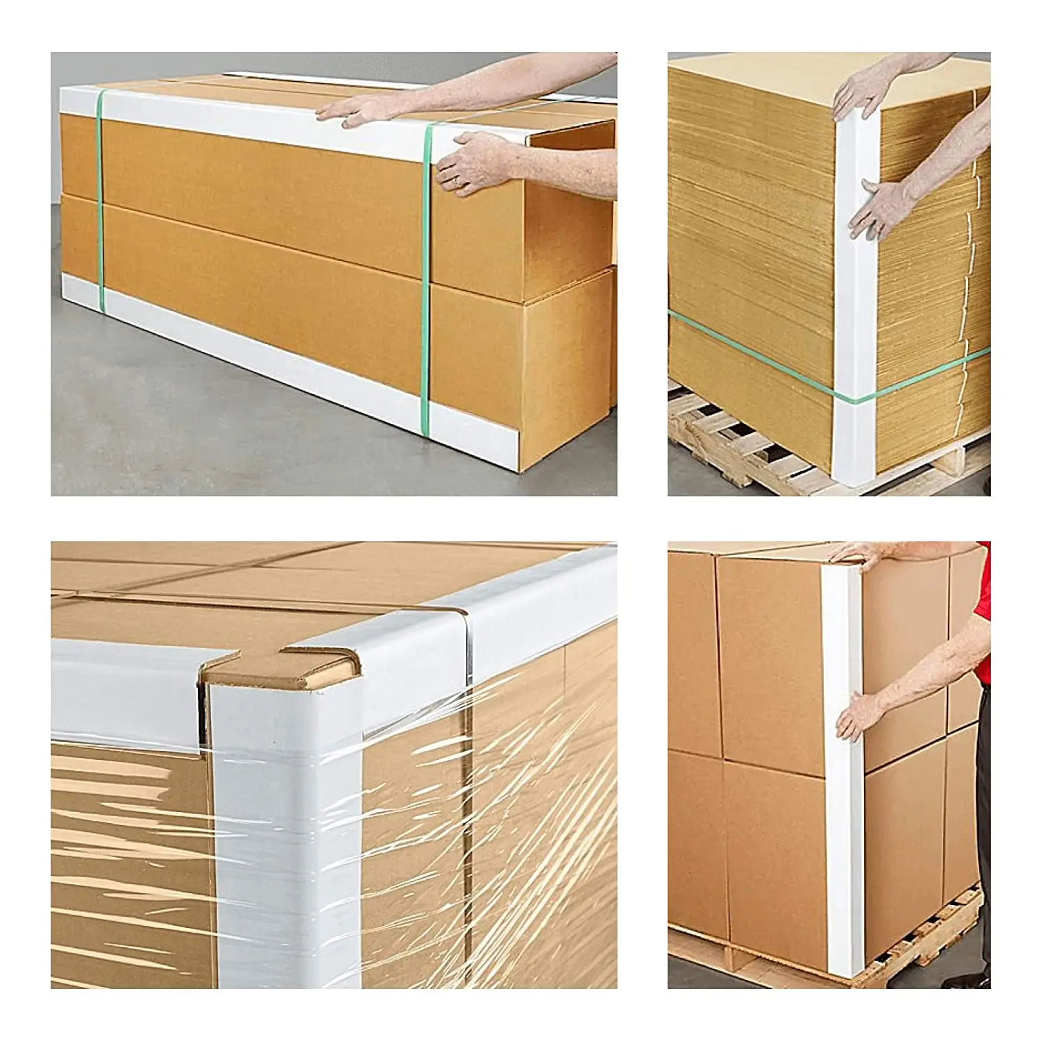 Factory Outlet Eco-friendly Recyclable Bio-gradable White/Brown L-Board Shaped Hard Kraft Paper Corner Angle Guard Protectors