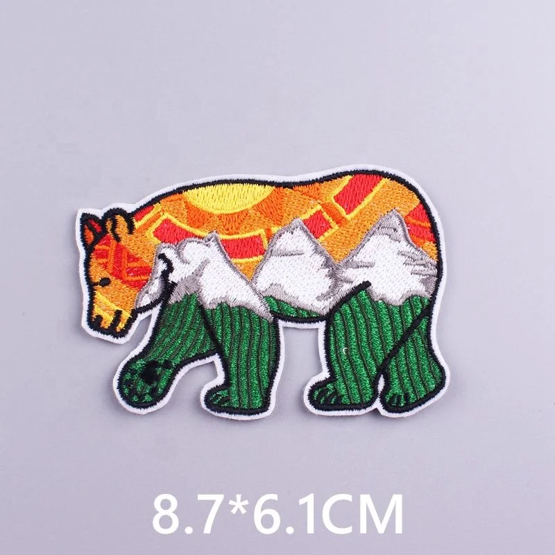 E-0055 DIY Shirt High Quality Girls Power Embroidered Letter Hoodie Patch Rainbow Skull Bear Wolf Embroidery Patches