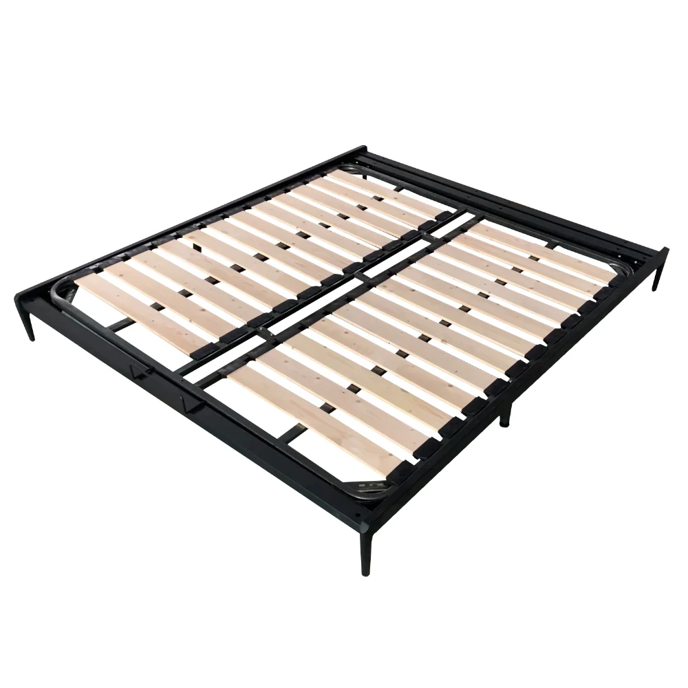 wholesale slat metal twin wooden folding bed frame  western style  with bed based  VT-14.013